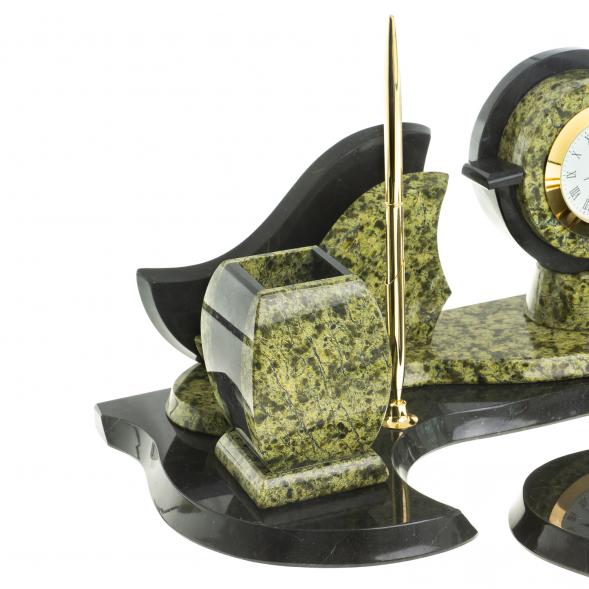 Настольный набор &amp;quot;Фантазия&amp;quot; из змеевика 113262