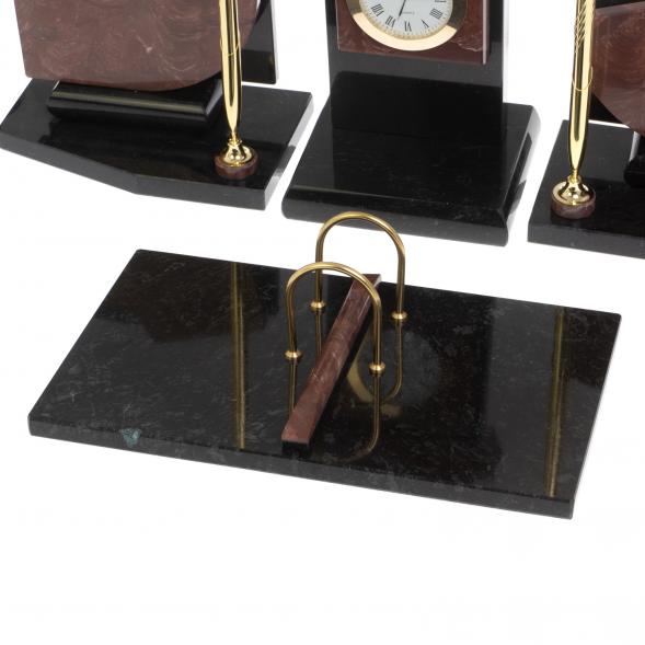 Настольный набор с гербом и флагом России камень лемезит 124682