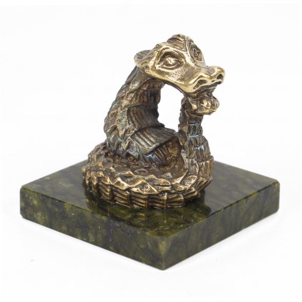 Статуэтка из бронзы на подставке из змеевика «Удав» 117935