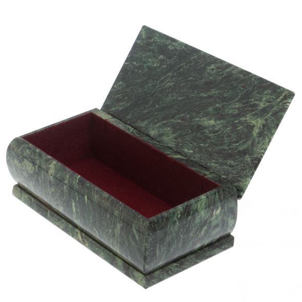 Шкатулка &amp;quot;Зимний пейзаж&amp;quot; из шабровского змеевика 18х9х6,5 см 127826