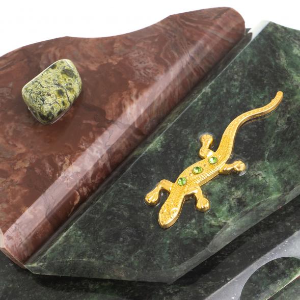 Шкатулка &amp;quot;Ракушка&amp;quot; камень змеевик 14х10х9 см 119163