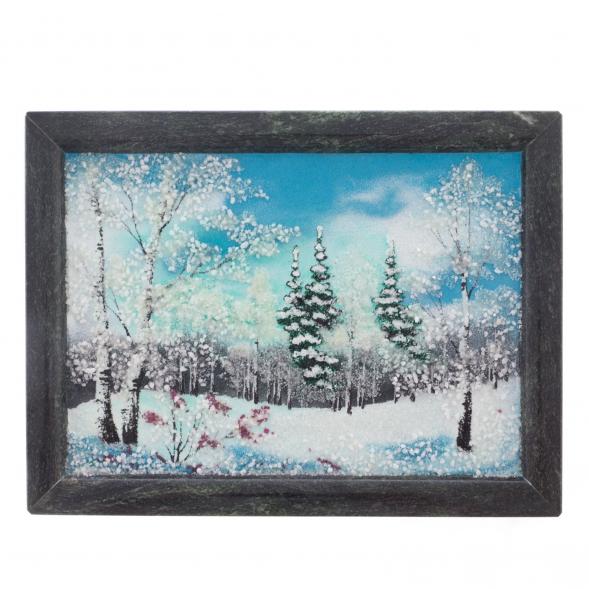 Картина из камня &amp;quot;Зимний пейзаж&amp;quot; 24х18,5 см рисунок каменная крошка 122065