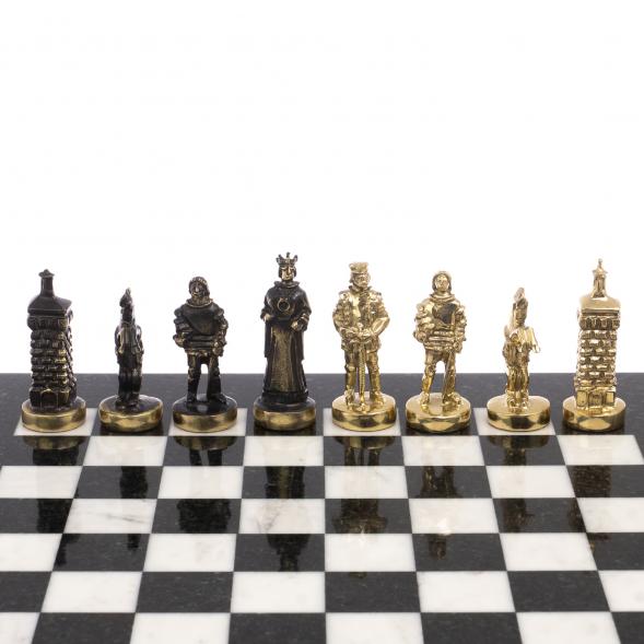 Шахматы бронзовые &amp;quot;Европейские&amp;quot; доска 32х32 см мрамор 125595