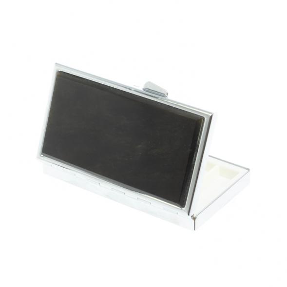 Таблетница на 7 отделений камень золотистый обсидиан цвет серебро 127978