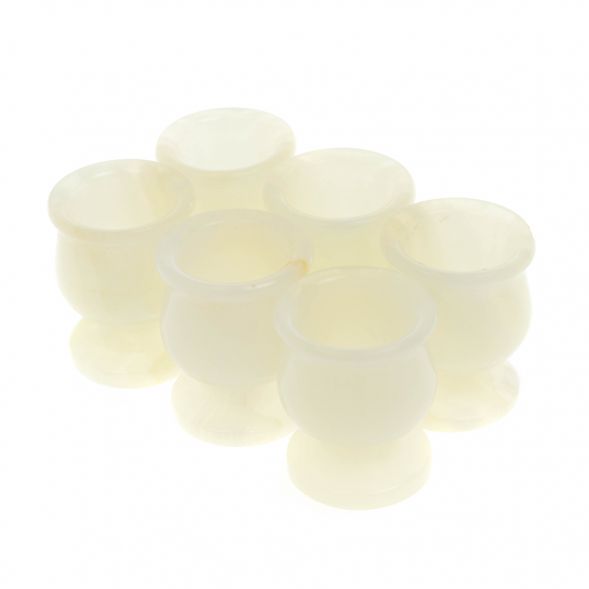 Набор рюмок из белого оникса 4х5 см 6 шт в футляре (1,5х2) 129199