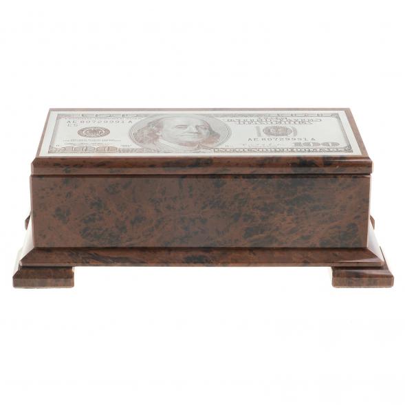 Шкатулка &amp;quot;Купюра 100 долларов&amp;quot; камень обсидиан 122961