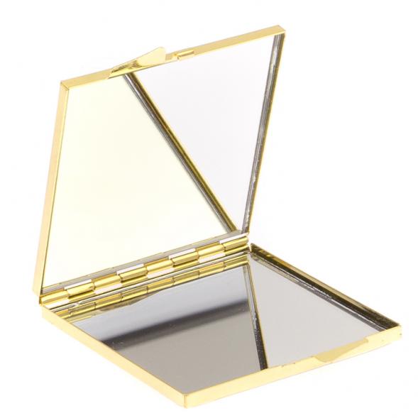 Зеркало квадратное карманное из малахита цвет золото 125523