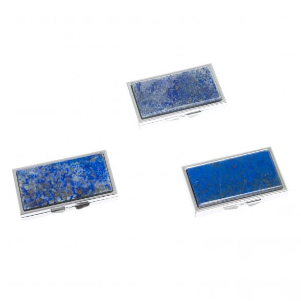 Таблетница на 7 отделений камень афганский лазурит цвет серебро 126726