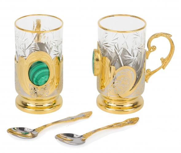 Чайный набор &amp;quot;Малахитовый&amp;quot; в подарочной коробке Златоуст 117866