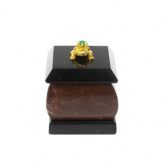 Шкатулка &amp;quot;Лягушка&amp;quot; из камня лемезит 4,5х4,5х6 см 128747