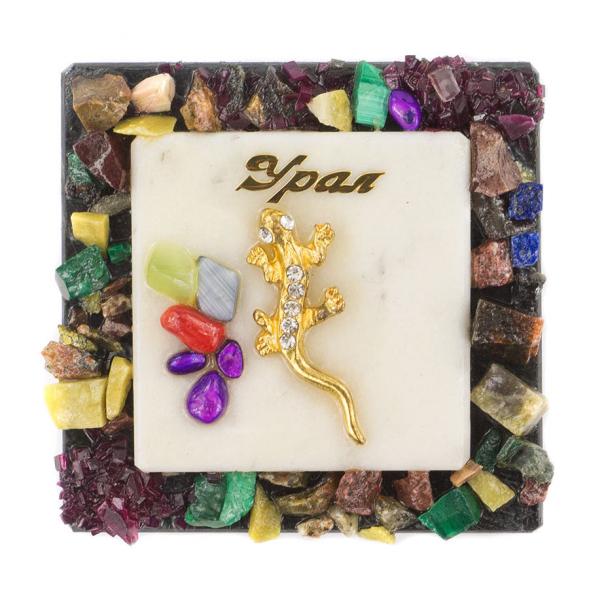 Магнит с ящерицей &amp;quot;Урал&amp;quot; змеевик 120083