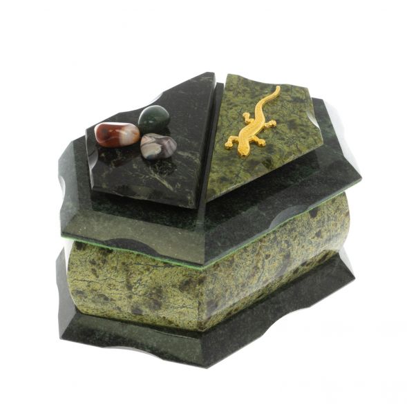 Шкатулка из змеевика 14х9х7 см 129120