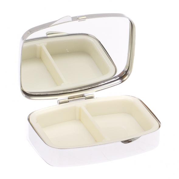 Таблетница на 2 отделения камень малахит цвет серебро 122757