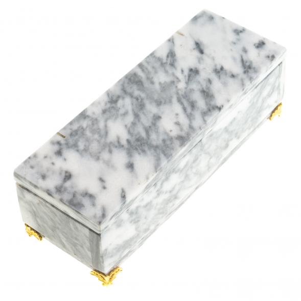 Шкатулка камень серый мрамор без зеркала 20,5х7,5х6,5 см 123164