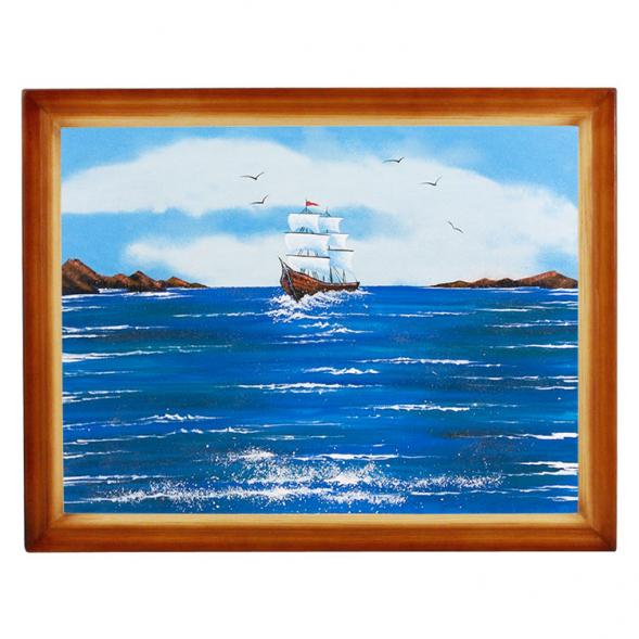 Картина &amp;quot;Морской пейзаж&amp;quot; багет дерево 36х46 см, каменная крошка 111312