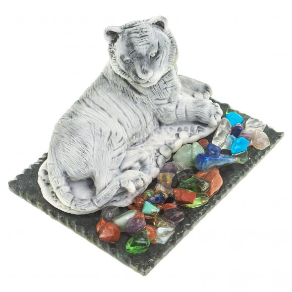 Сувенир &amp;quot;Тигр лежит&amp;quot; из змеевика и мрамолита 123796