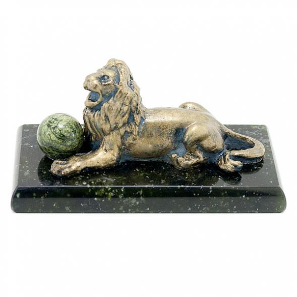 Сувенир &amp;quot;Лев с шаром&amp;quot; змеевик 116098