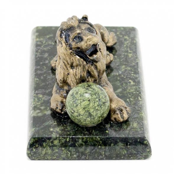 Сувенир &amp;quot;Лев с шаром&amp;quot; змеевик 116098