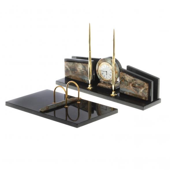 Письменный прибор &amp;quot;Фаворит&amp;quot; с календарницей офиокальцит 124553