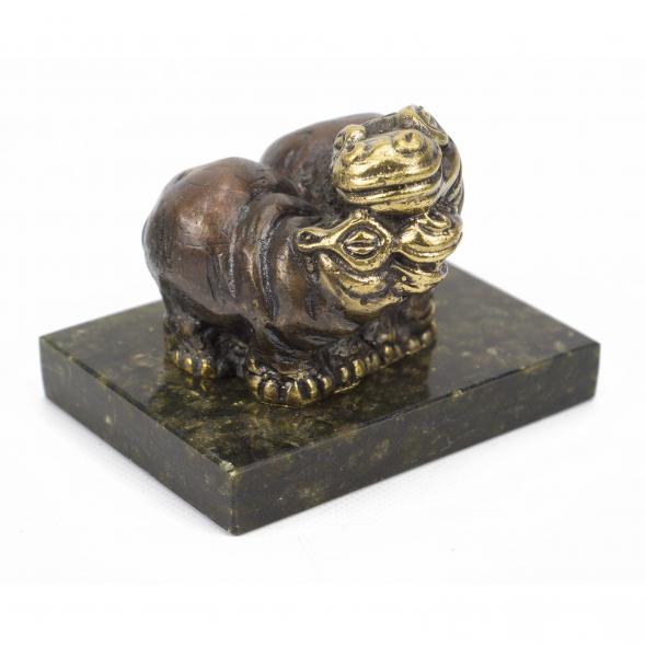 Статуэтка &amp;quot;Пара бегемотов средние&amp;quot; бронза змеевик 117938