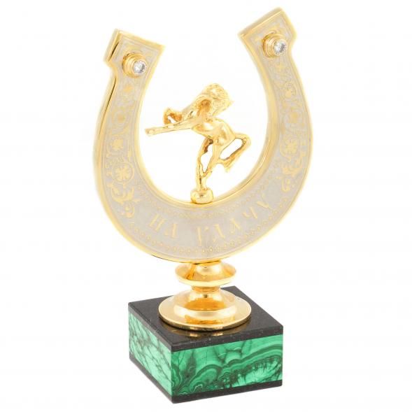 Подкова &amp;quot;На удачу&amp;quot; малахит 120172