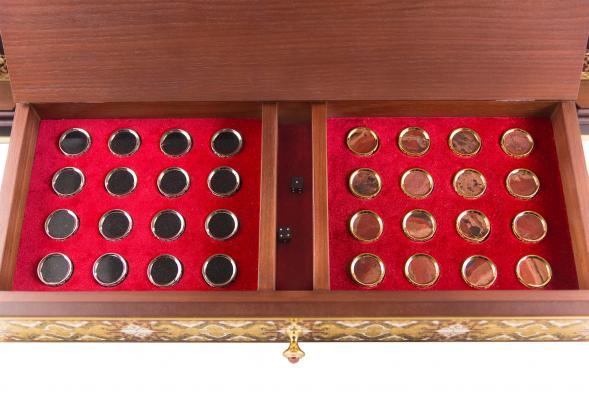 Эксклюзивные нарды &amp;quot;Орнамент&amp;quot; камень яшма Златоуст 120920