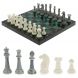 Шахматы &amp;quot;Стаунтон&amp;quot; из мрамолита / шабровский змеевик доска 40х40 см 129354