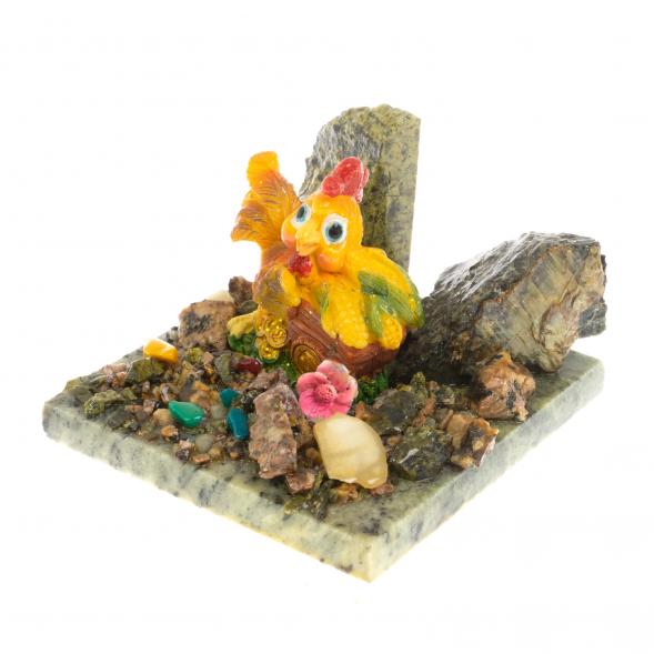 Сувенир &amp;quot;Петух с деньгами&amp;quot; камень змеевик 129819
