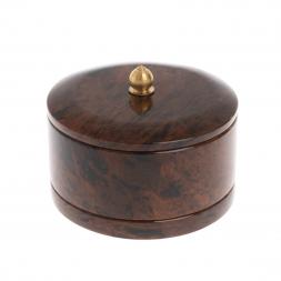 Шкатулка круглая из обсидиана 7,5х7,5х5,5 см