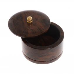 Шкатулка круглая из обсидиана 7,5х7,5х5,5 см