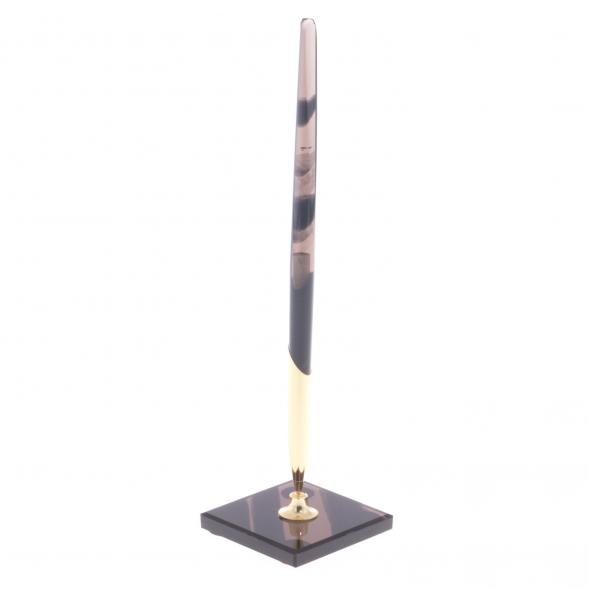 Ручка из обсидиана на подставке черная 122039